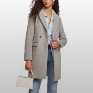 Reformation Double-Breasted Gray Pea Coat